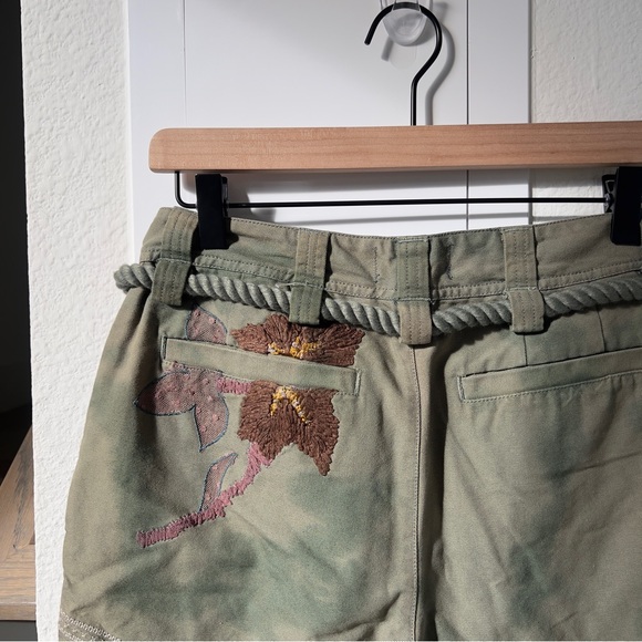 NWT Free People We The Free Electric Sands Embroidered Pants in Green - Picture 9 of 10